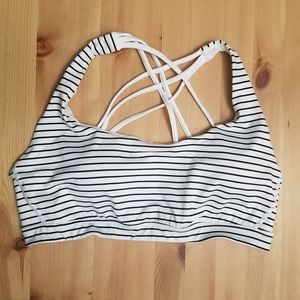 Victoria's Sport White Black Stripe Sports Bra